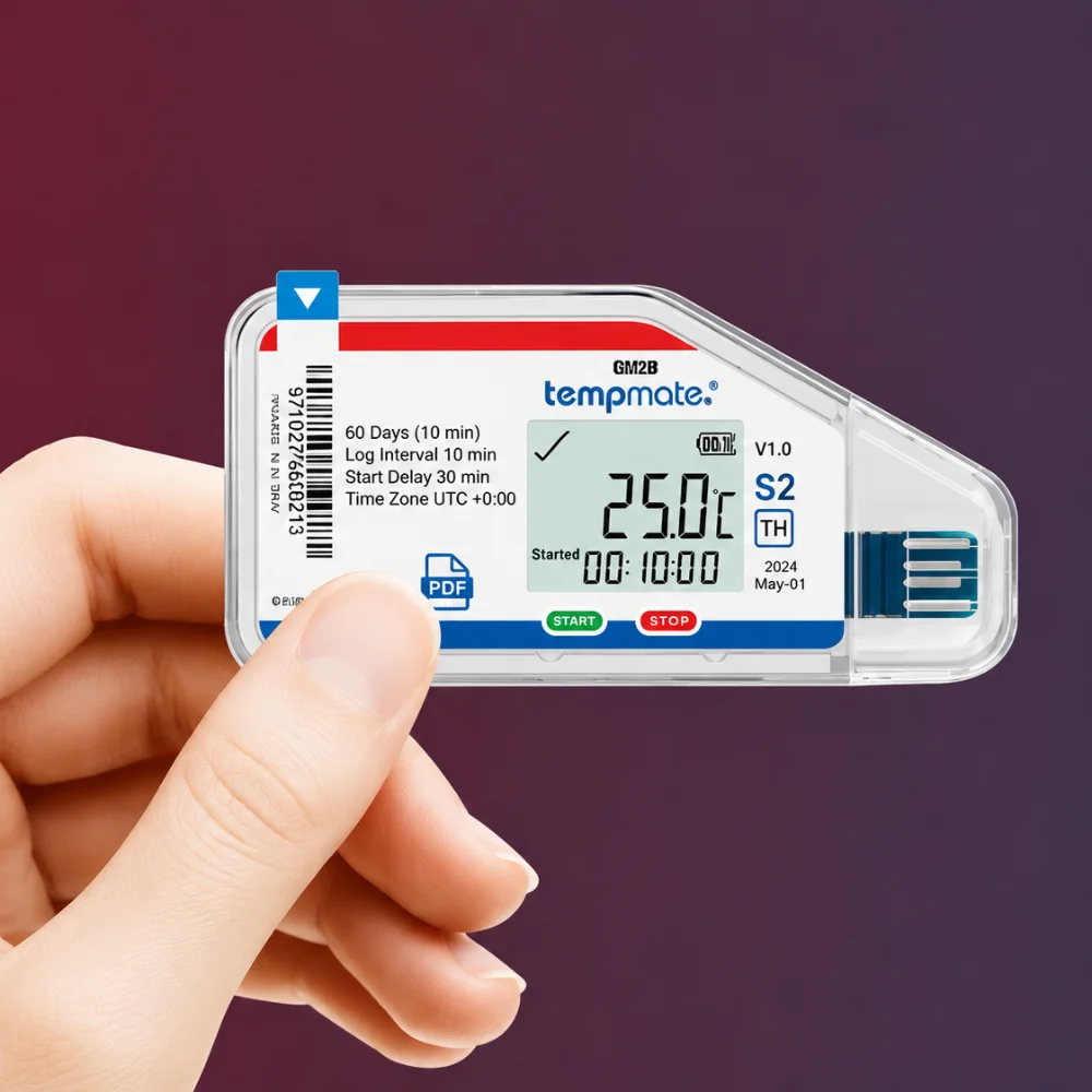 Tempmate S2 LCD Data Logger Single Use Data Logger